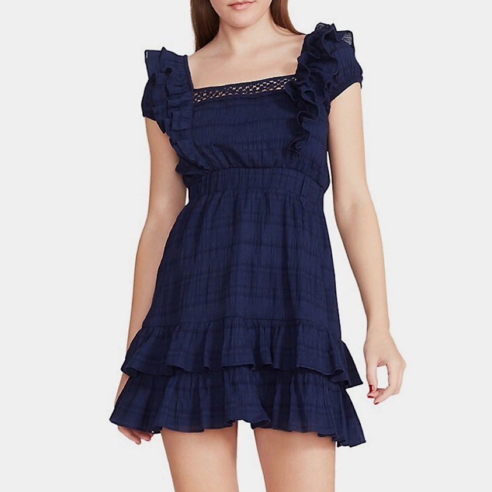 Betsey Johnson Blue Ruffled Dress NWT Medium